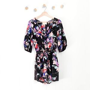 Yumi Kim Leah Lea Floral Black Blossom Romper